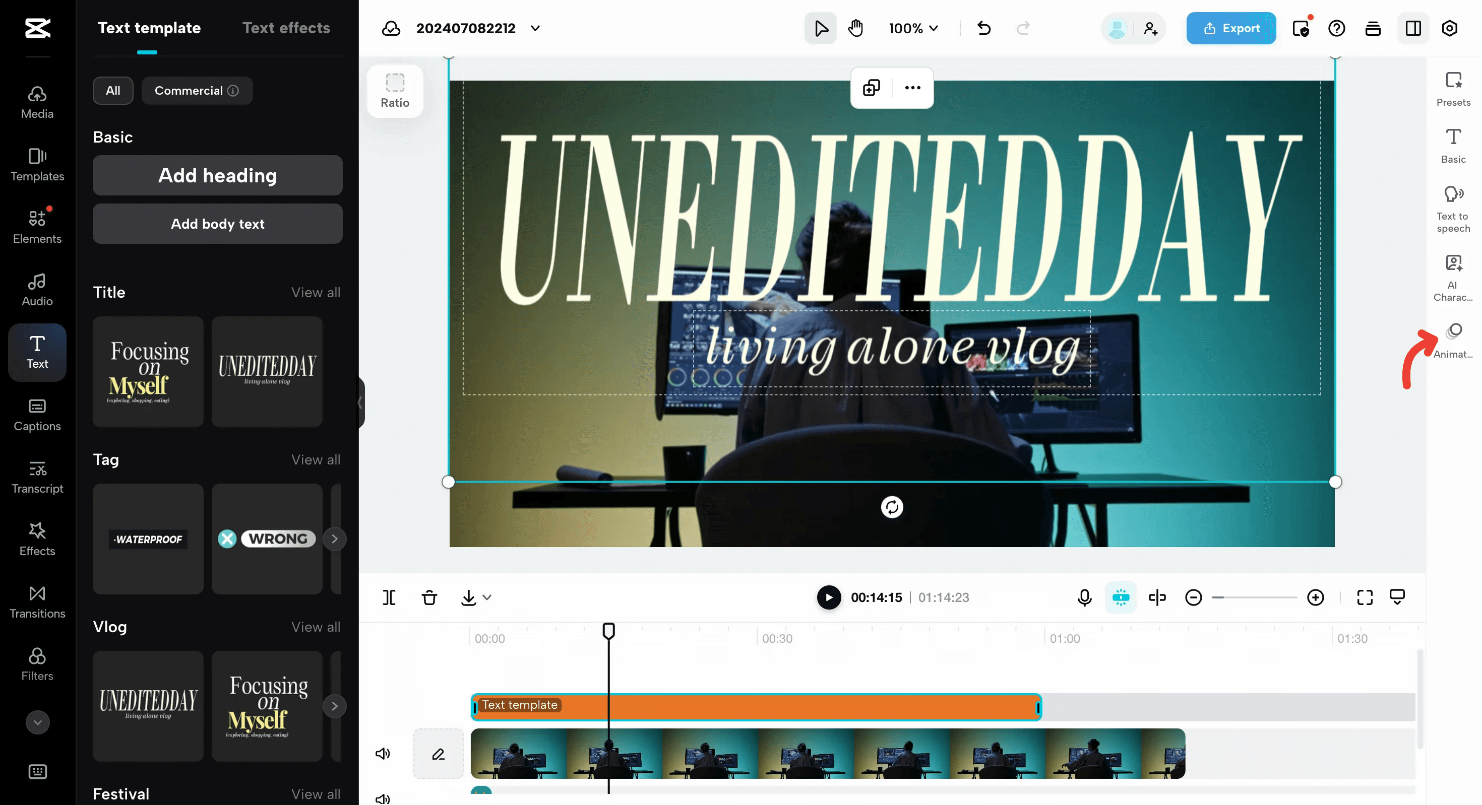 How to add text animation on CapCut Online