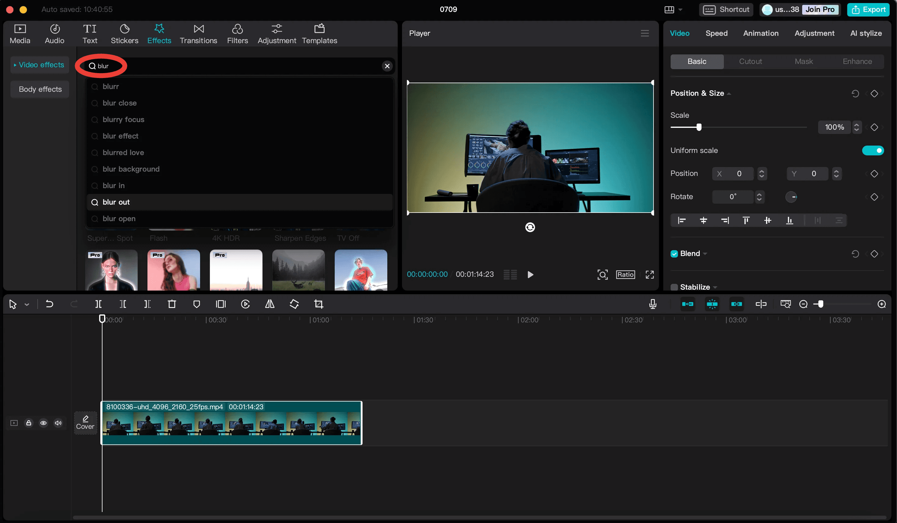 How to add a blur effect on CapCut
