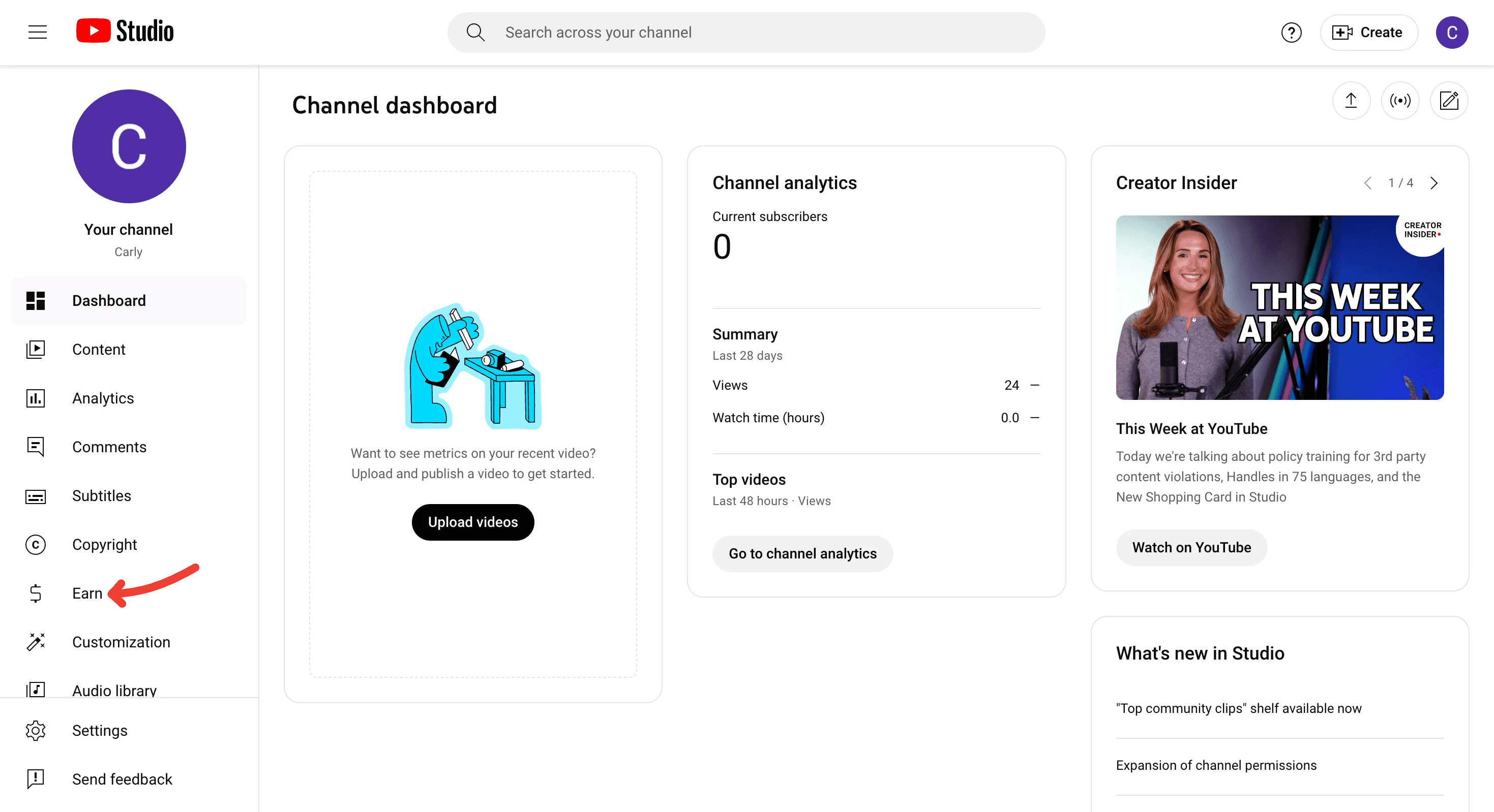 Screenshot of the YouTube Studio Channel monetization page showing current eligibility statistics for subscribers, video uploads, public watch hours, and Shorts views. Options for applying are highlighted.
