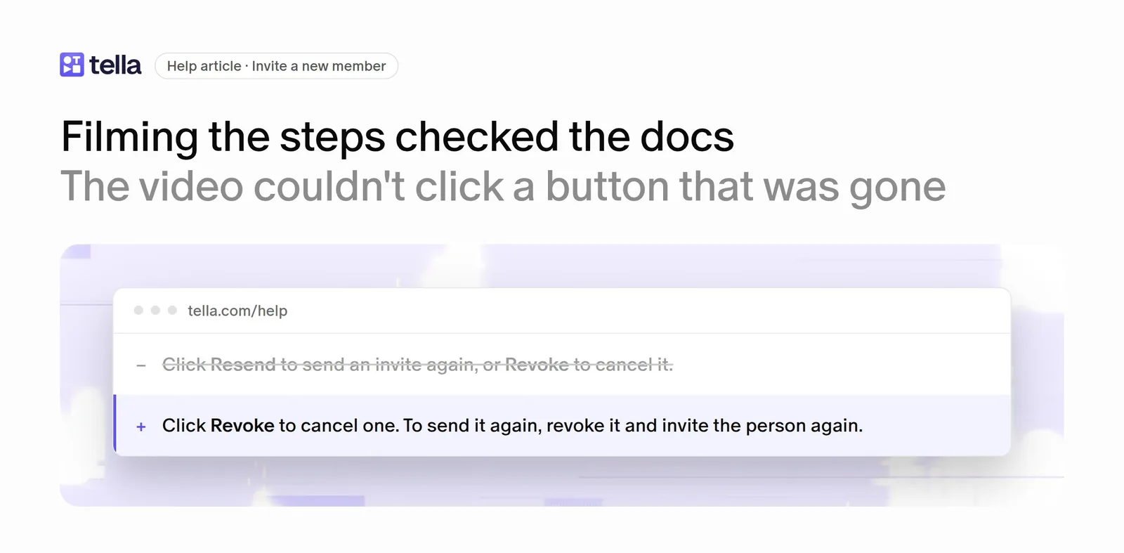 The help article's Resend step, replaced with the steps the app has today